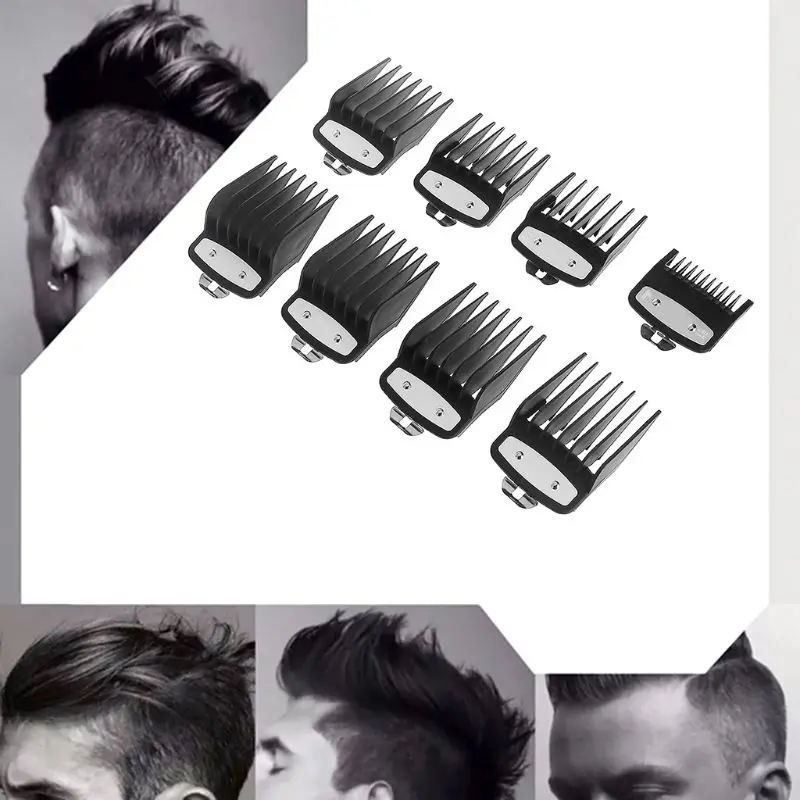 8pcs Professional Cutting Guide Comb for Wahl with Metal Clip#3171-500-1/8in to 1in Set