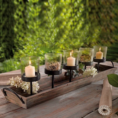 Подсвечники винтажный Декор для дома Свадебные центральные части|wood candle holder|candle