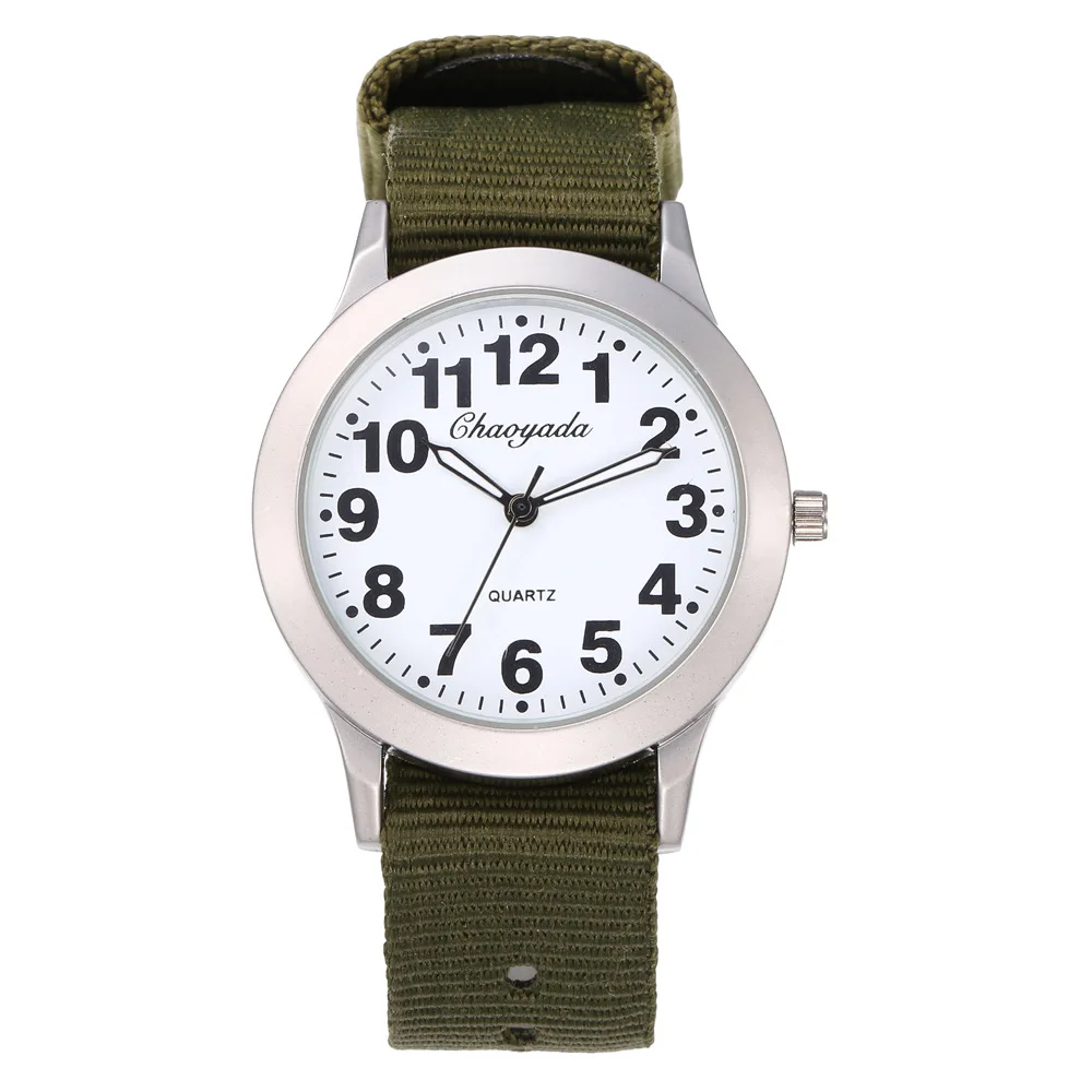 Известный бренд для мужчин для мальчиков и девочек модные классные повседневные часы студентов холст электронные наручные часы - Цвет: White green strap