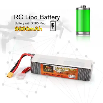 

ZOP Power 22.2V 8000mAh 40C 6S 1P Lipo Battery XT60 Plug Rechargeable for RC Racing Drone Quadcopter Helicopter Car Boat Model