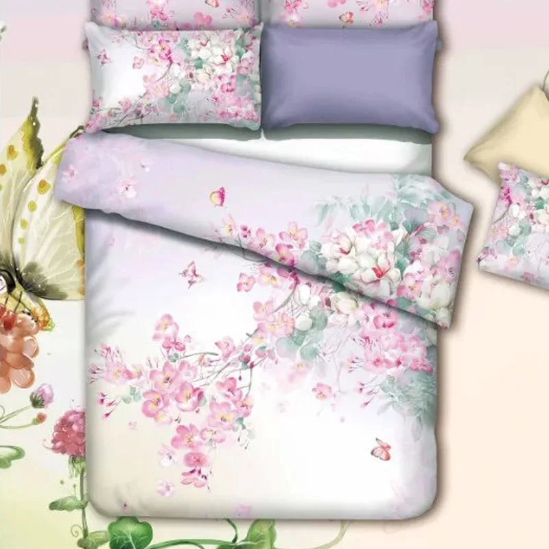الشرقية المائية الزهور و فراشة الفراش مجموعة ملكة حجم الملك الحجم لحاف غطاء السرير البياضات القطن النسيج غرفة نوم مجموعات الشرقية المائية الزهور و فراشة الفراش مجموعة ملكة حجم الملك الحجم لحاف غطاء السرير البياضات القطن النسيج غرفة نوم مجموعات