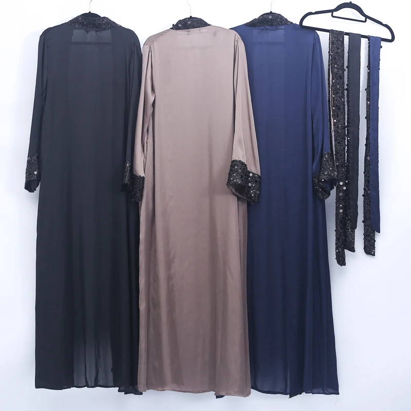 Sequin Abaya Turkish Kimono Dubai Kaftan Muslim Hijab Dress Abayas For Women Caftan Islamic Clothing Robe Femme Prayer Clothes
