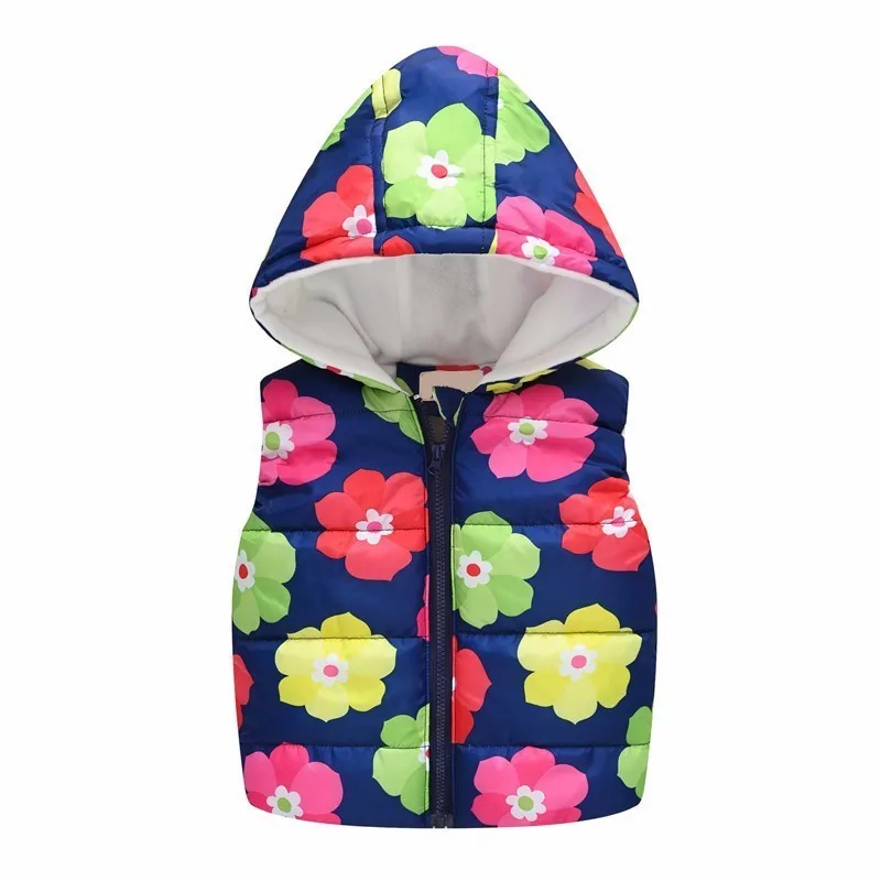 LILIGIRL Sleeveless Boys Hooded Wool Vest Jacket for Baby Girls Cartoon Print Tops Coat Kids Warm Vest Outwear Children Clothes - Цвет: Ali1440M