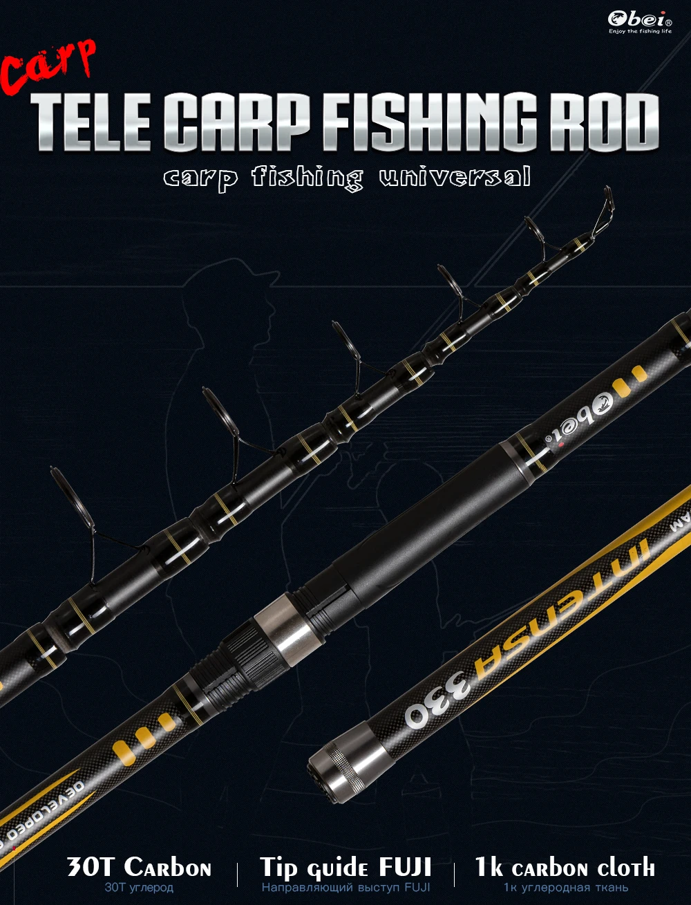Vara de Pesca Tele Carpa Telescópica Portátil Profissional Ultra Light Viagens Especialista 3.3 m 3.6 m 3.25lbs Obei 2 Cheap Varas de pescar