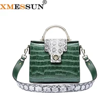 XMESSUN модная крокодиловая сумка женская сумка с металлическими короткими ручками натуральная кожа сумка через плечо женская сумка F156