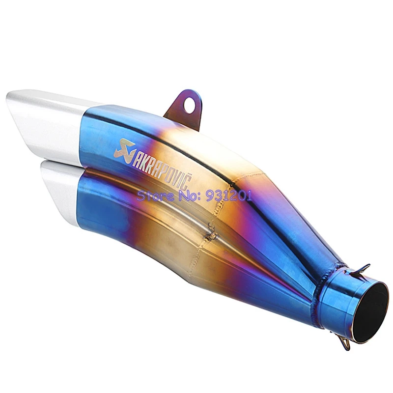 

Inlet 51mm Motorcycle Akrapovic Exhaust Pipe Muffler Dual Exhaust Escape Universal for R1 R6 R25 R3 CB190F CBR650F PCX125 etc.
