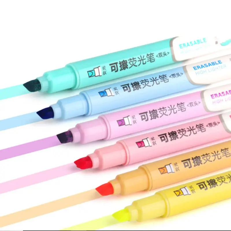 

6pcs Double Head Erasable Highlighter Pen Marker Pastel Liquid Chalk Fluorescent Pencil Drawing Stationery