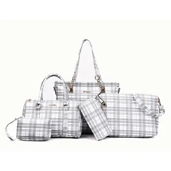 

WxfbBaby 6pcs/sets luxury handbags women bags designer handbag set clutch+crossbody+messenger bag+shoulder bag+purses& handbags
