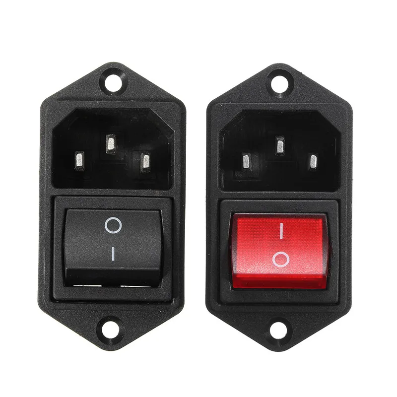 250V10A 3 контактная розетка IEC320 C14 с переключателем питания переключатель вкл/выкл