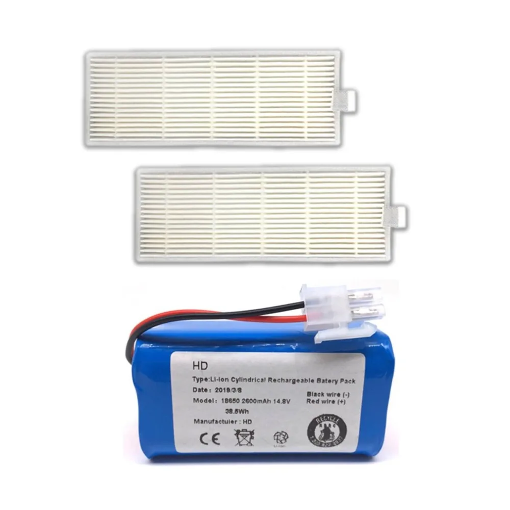 

Rechargeable for ILIFE Battery + Brush Filter 14.8V 2800mAh Robotic Vacuum Cleaner Accessories for Chuwi for Ilife A4 A4s A6