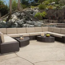 SIGMA садовая мебель плетеная 12 патио беседа набор с подушками