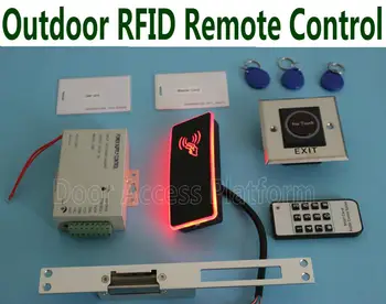 

Remotes control access kit user card RFID Card Machine+Europe Long size Strike Lock+power supply+exit button+access control