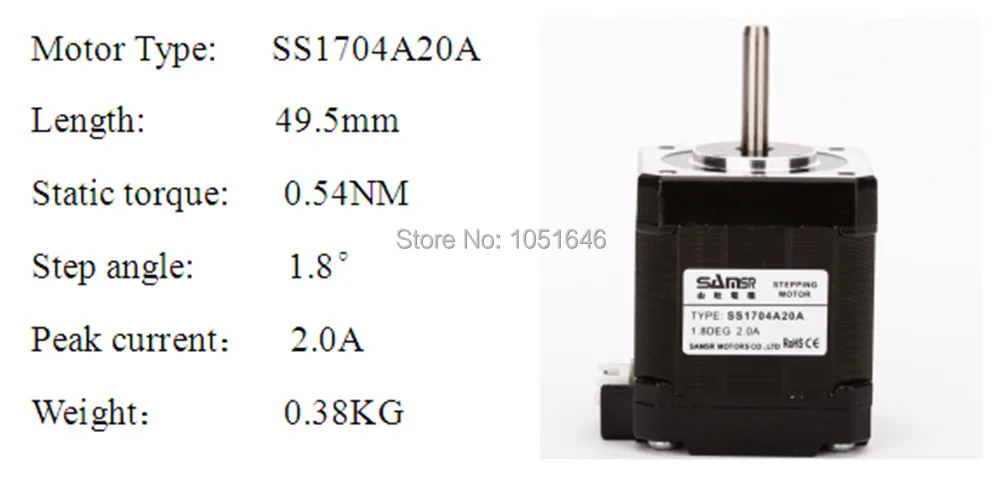 NEMA 17 Stepper motor 42 stepper two phase 1.8 degree high torqure and small noise 49.5mm length | Обустройство дома