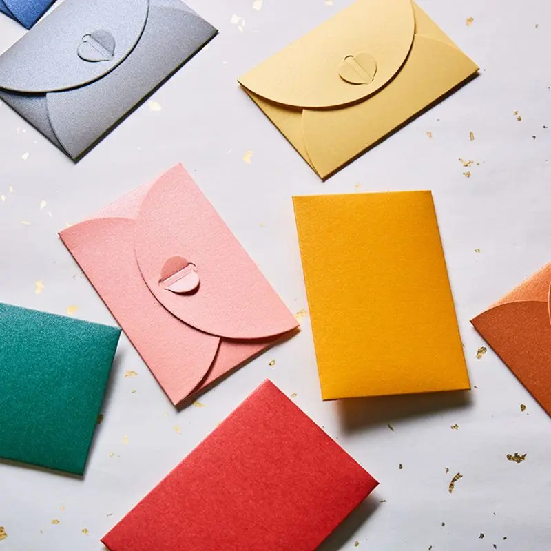 Cher9 10pcs Blank Mini Heart Retro Paper Envelopes Wedding Party Invitation Envelope for Letter Greeting Cards