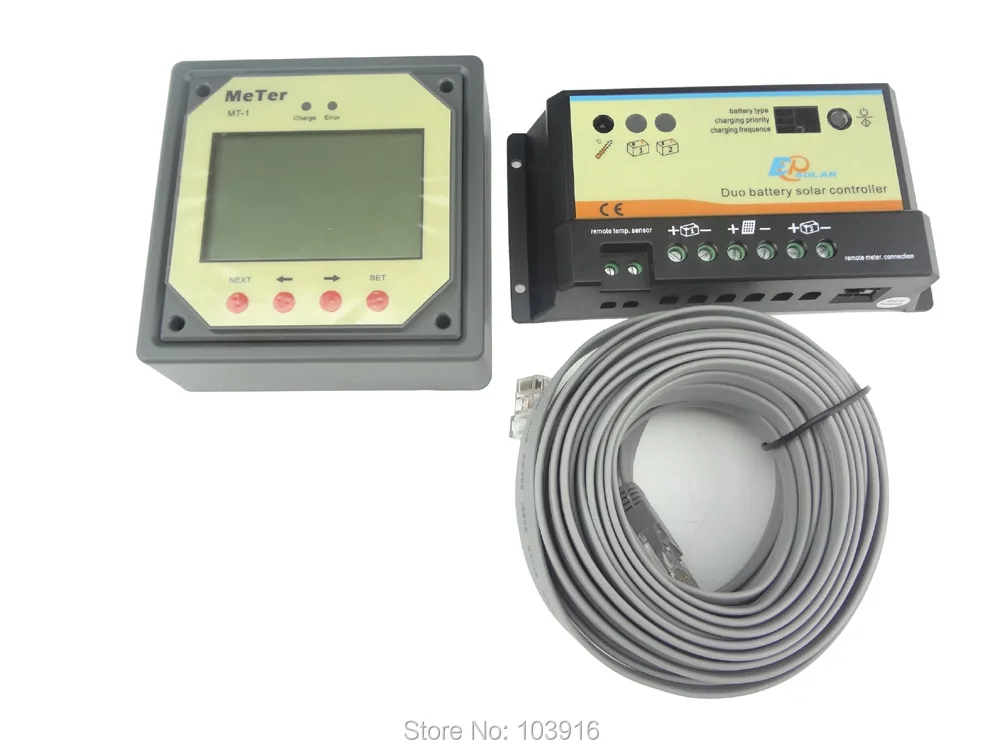 

20A 12/24V Solar Regulator, with remote meter for Duo Battery Charging