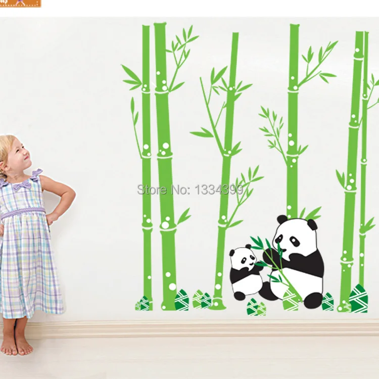 Three generations of wall stickers wholesale decorative sticker panda