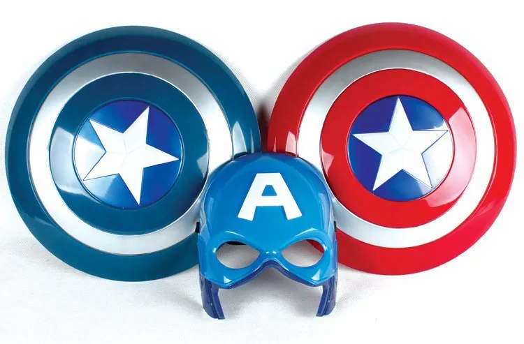 

[Temila] The Avengers 2 America Captain 32CM luminous light Sound Shield + Mask imitate Cosplay property Toy kids costume party