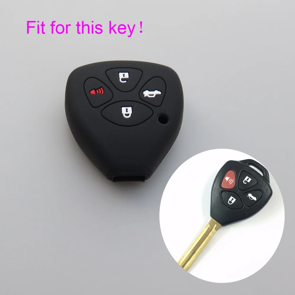

Car Key Case Cover Silicone For Toyota Camry Corolla 4-Runner RAV4 Yaris Highlander Land Cruise Hilux Vitz Aqua Scion XD XB IQ