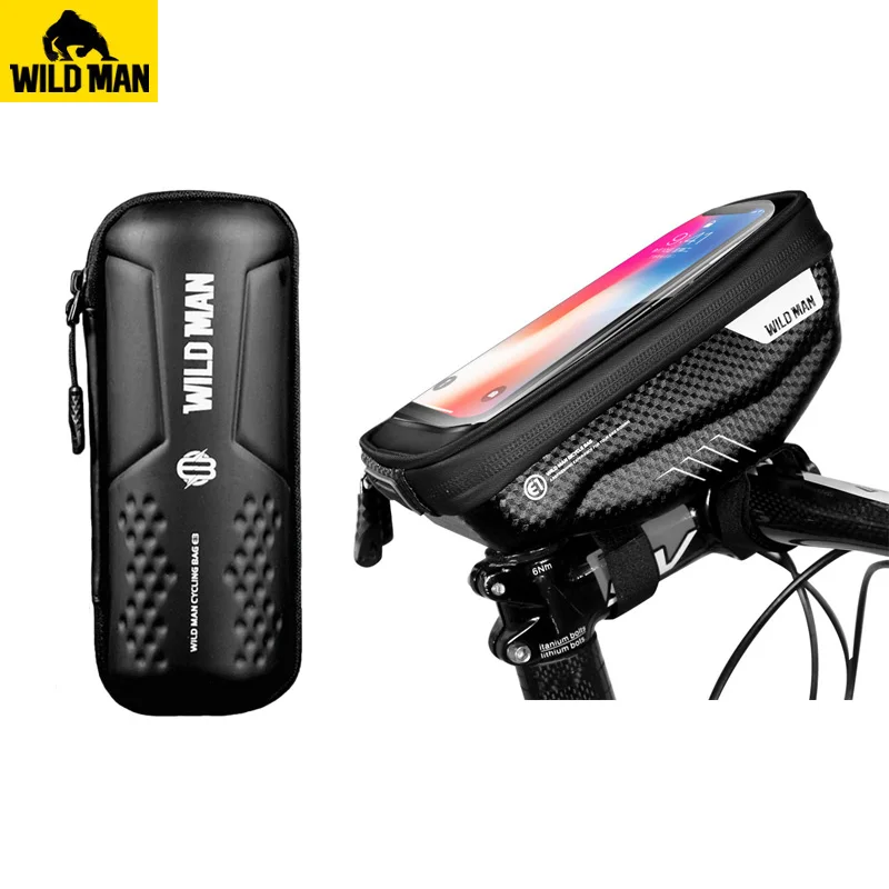 Sale WILD MAN MTB Road Bike Top Tube Front Frame Bag Waterproof Anti Pressure Touch Screen Cellphone Handlebar Bag Saddle Tool Bag 0