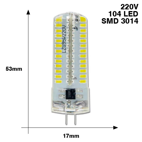 10 шт. G4 светодиодный светильник AC/DC 12V 220V 1 Вт 2 Вт 3 Вт SMD 2835 3014 угол Luz bombillas lampada de светодиодный светильник G4 светильник лампочка прожектор в форме кукурузы лампы - Испускаемый цвет: 220V 3014 104Leds