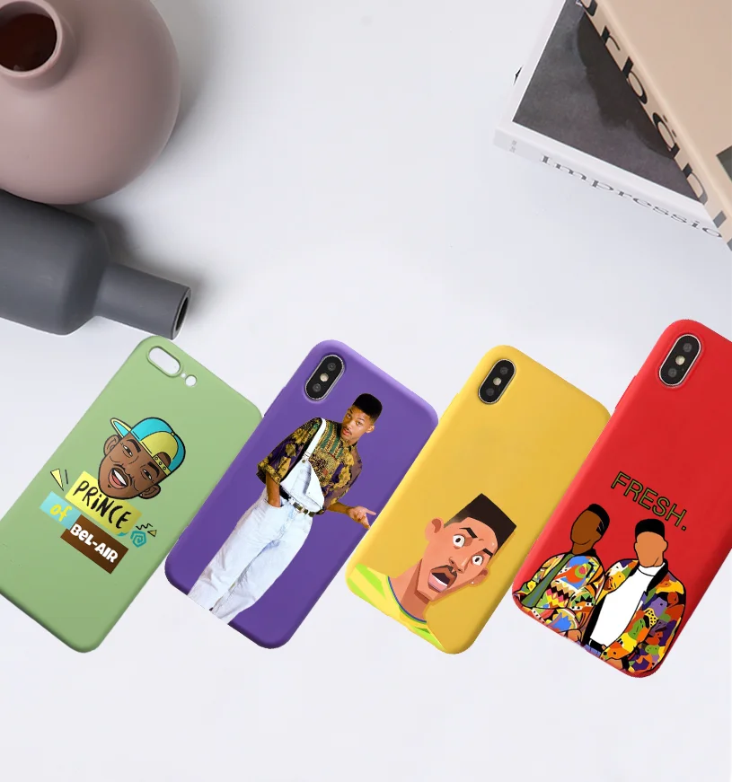 The fresh prince of bel air Candy Color TPU Case phone For iphoneX XS XR XSMAX FRESH Red Yellow purple White GREEN CASE Cover