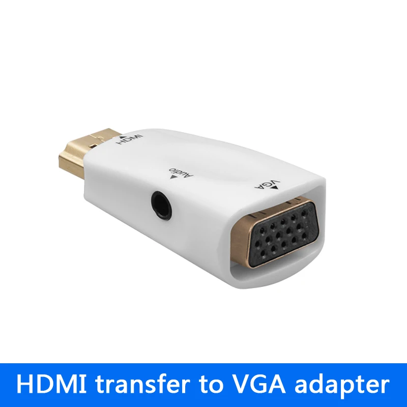 

Rovtop HDMI to VGA Adapter Audio Cable Converter Male to Female Support For PC HDTV Laptop Tablet Support 1080P HDTV Adapter