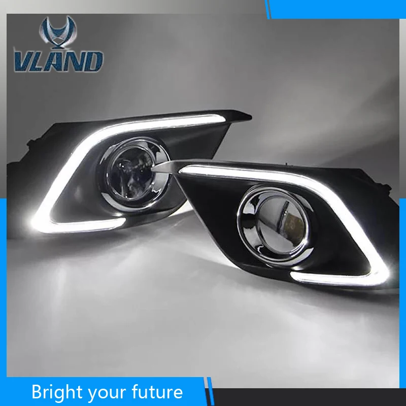 

2Pcs DRL For Mazda 3 Mazda3 Axela 2013 2014 2015 2016 LED DRL Daytime Running Lights with Turn Signal Fog light cover