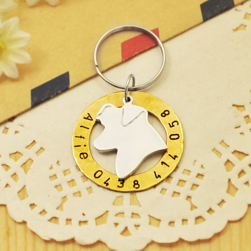 

Personalized Border Collie Dog Tag, Hand stamped Pet Tag, Customized Dog ID Tag, Engraved Dog Name&Phone number