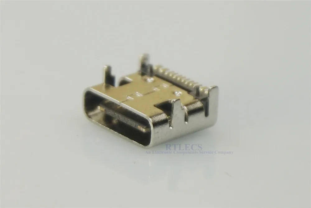 10 шт. разъем USB 3,1 type C 16 Pin под прямым углом SMT Tab гнездо поддержка Pin через отверстия PCB type-C сосуд