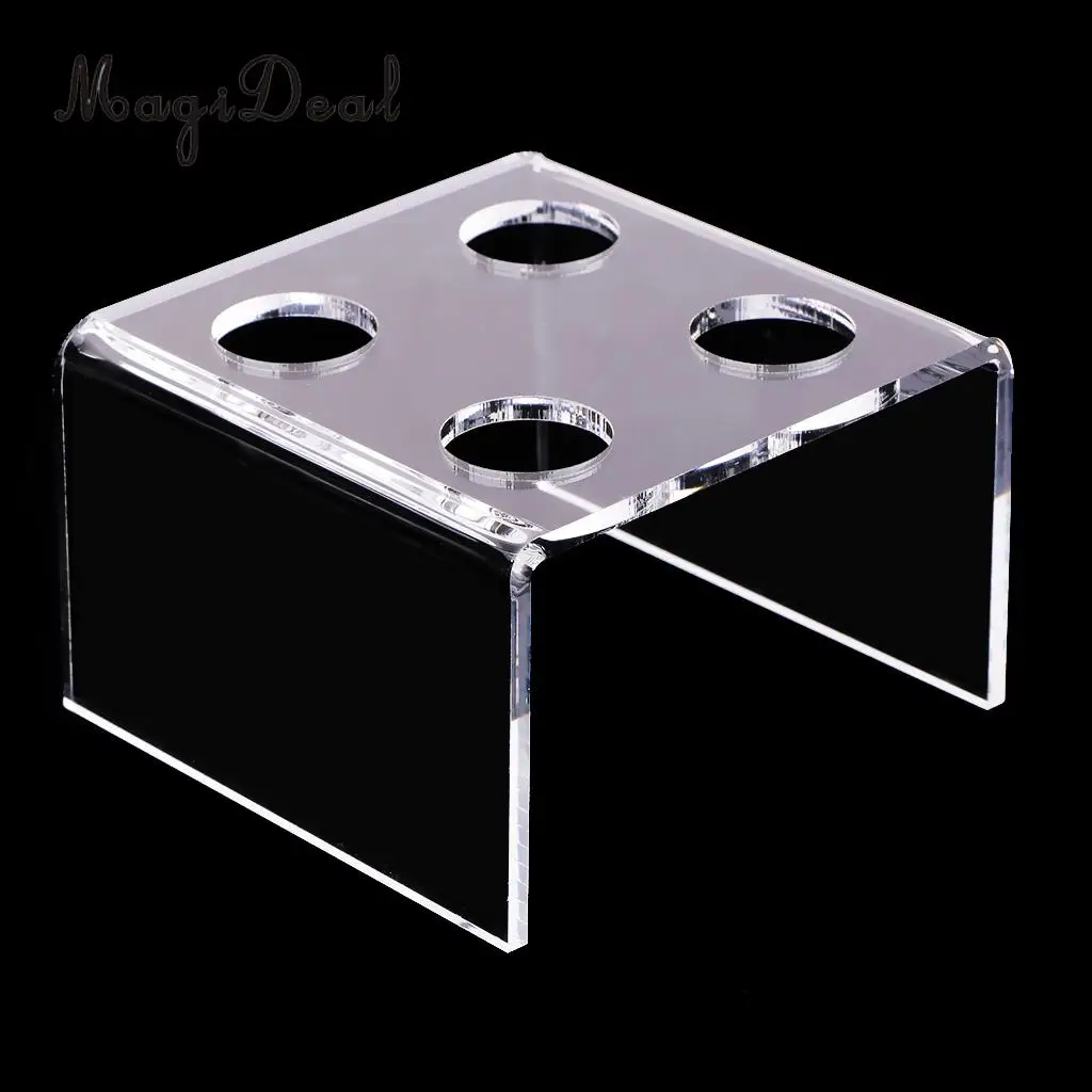 MagiDeal MagiDeal 4 Holes Acrylic DIY Lipstick Mould Holder Lip Blam Mold Stand High quanlity Transparent Lipstick Balm Tools
