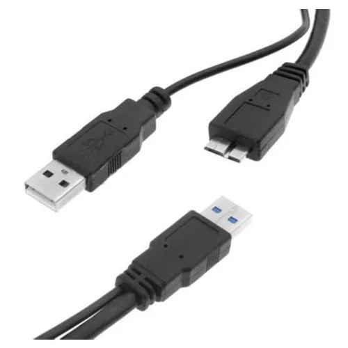 3 комплекта, распродажа, USB 3,0 y-кабель, y-образный кабель, Micro type B Male to standard type A Male, черный