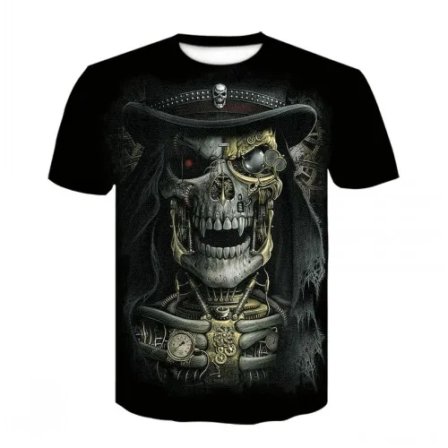 Мужская футболка мужская футболка Харадзюку С 3D принтом "мотоцикл тяжелый металл" Веселая хип-хоп рок футболка homme+ размер 3D футболка - Цвет: picture color
