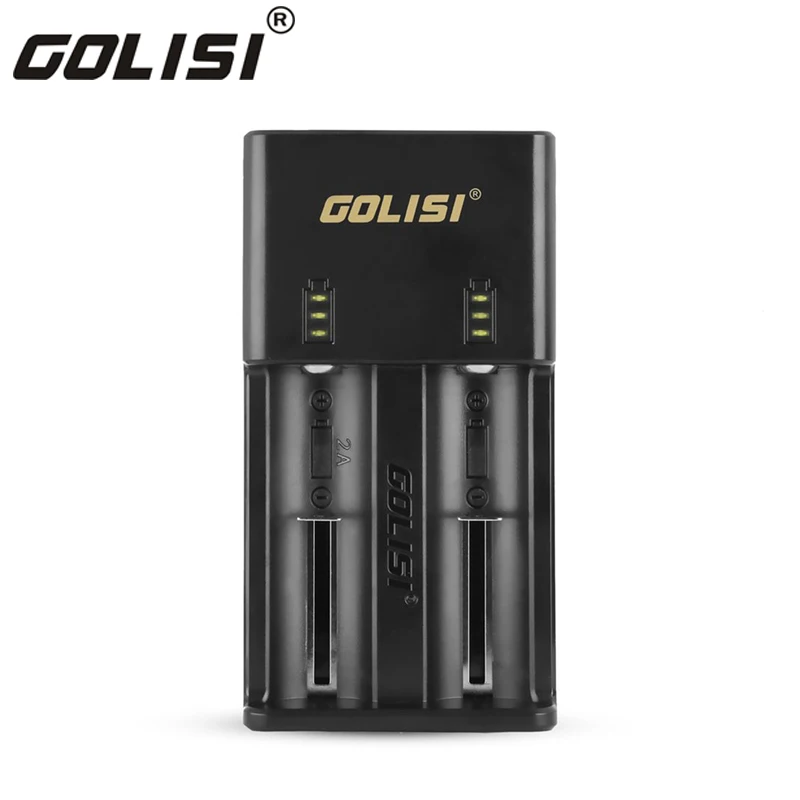 

GOLISI Chargers O2 Intelligent Battery Charger Power Bank Function for Ni-MH Lithium for 18650 26650 20700 21700 AA AAA NI-CD