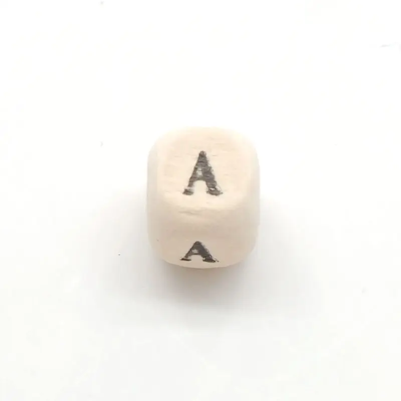 

Chenkai 10mm 500PCS Natural Color Wood wooden Cube Beads Spacer Wooden Letter A For Making DIY Baby Teether Accessories