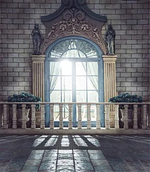 

6X10ft Classical Retro Castle Window Photographic Camera Backdrop Wedding Photo Shoots Photo Studio Backdrops