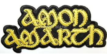 

4.1" AMON AMARTH Gold Viking Music Band LOGO Embroidered NEW IRON ON and SEW ON Patch Heavy Metal embroidery patches for clothes