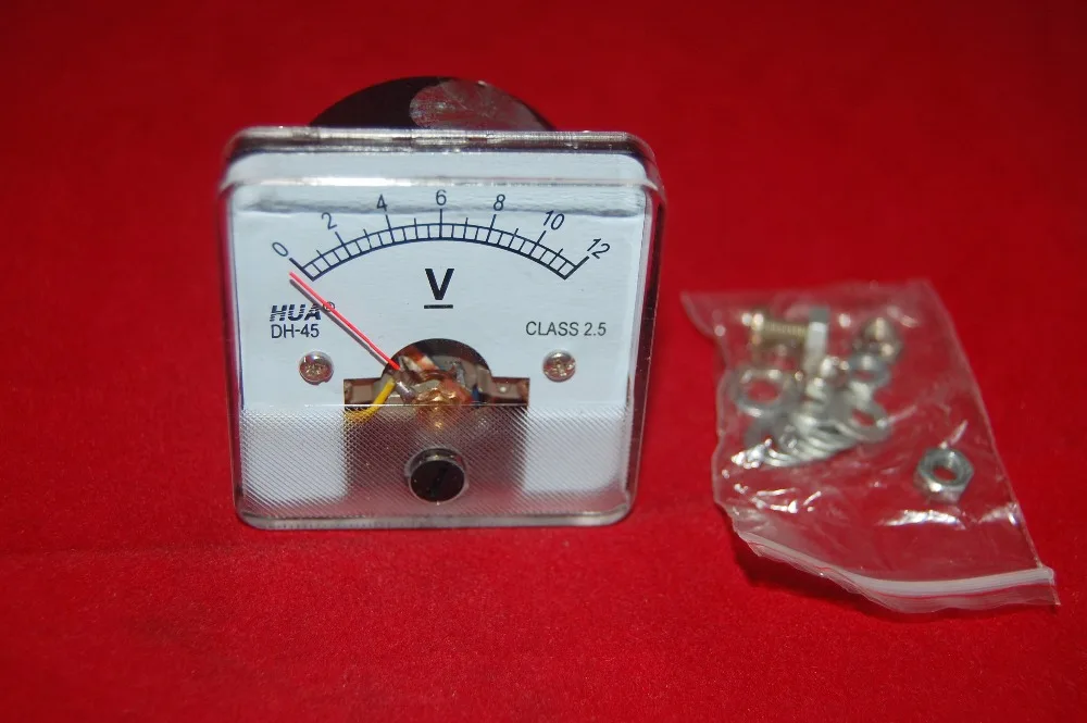 DC 0 12V Analog Voltmeter Analogue Voltage panel meter 50*50mm directly