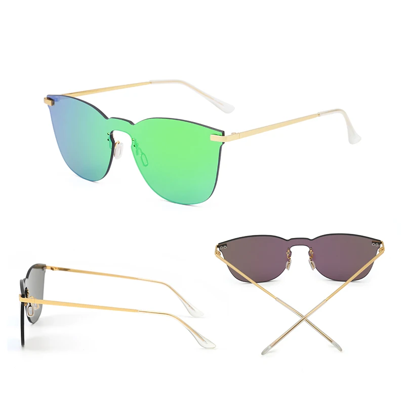 Integrierte Jm Flache Randlose Ein los Großhandel Frauen Platz Stück 10 Teile Mixed Sonnenbrille Colors Gläser Metall Brillen Männer Sonne Gespiegelt 06xrI0S