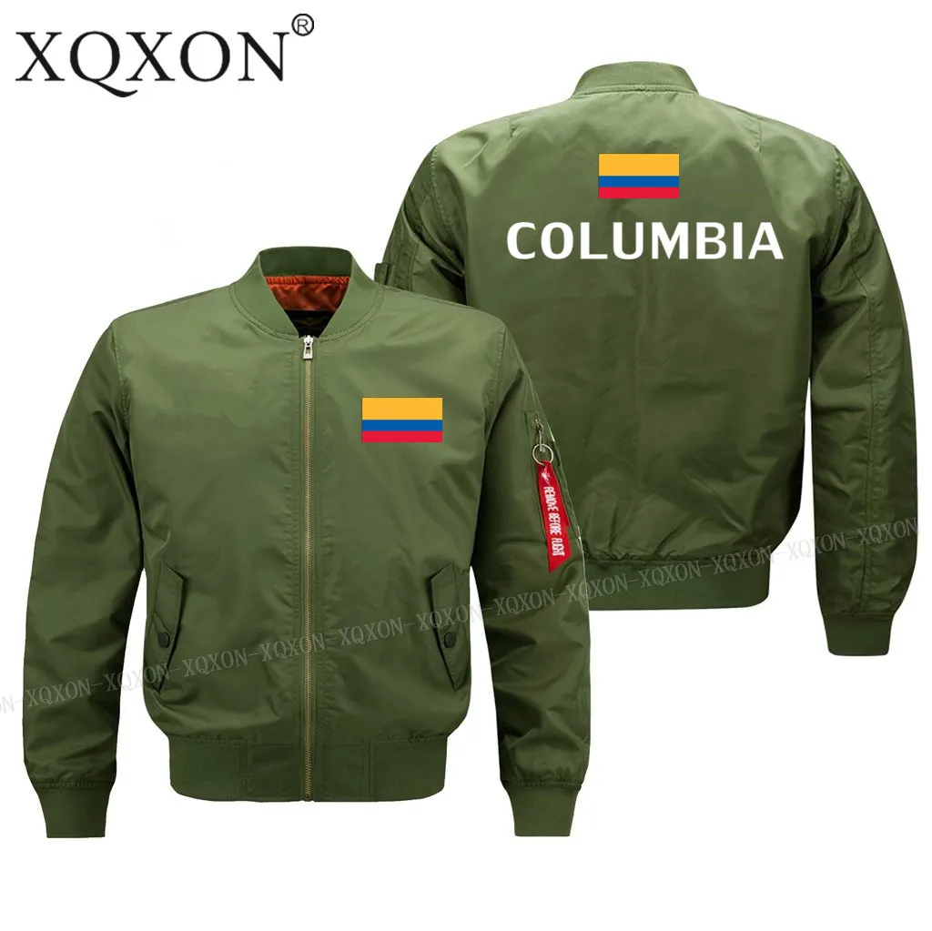 XQXON-, новинка, Забавный военный пилот, мужские пальто, куртки, Лидер продаж, флаг Коламбия, мужские куртки, топ J168 - Цвет: Army green thin