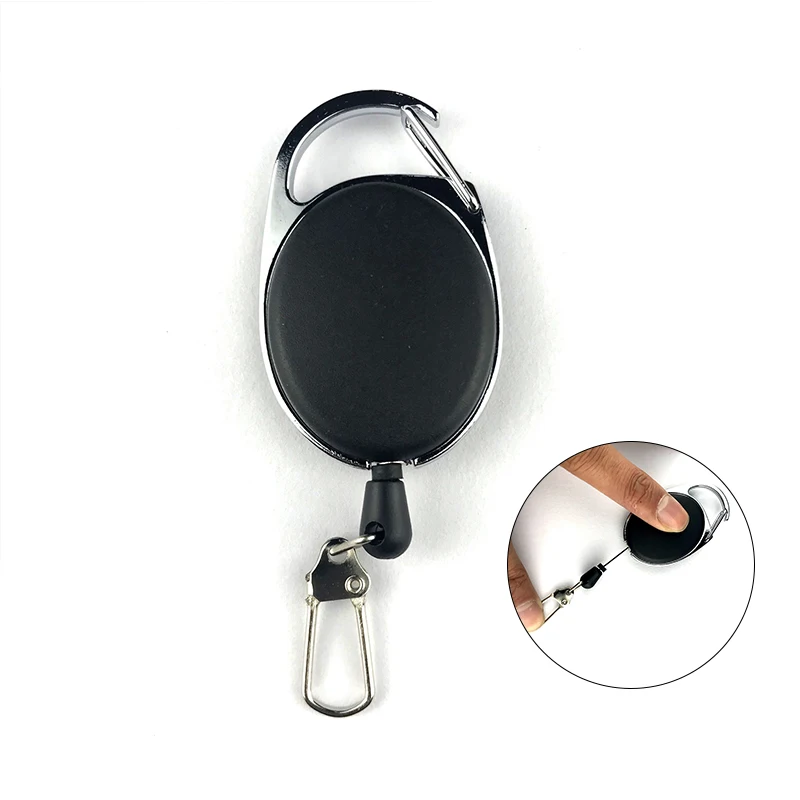 

Mini Multifunctional Retractable Keychain Black Anti-Lost Keychain Buckle Recoil Ring Pull Clip Keyring Outdoor