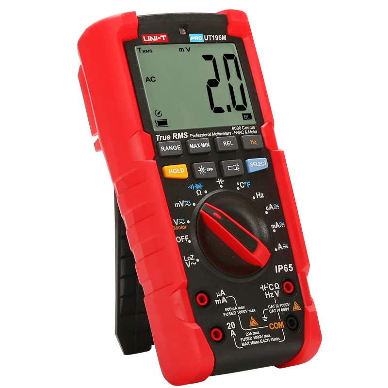 UNI-T UT195E/UT195M/UT195DS True RMS Professional Multimeters; IP65 Waterproof/Dustproof/Fall-proof Digital Multimeter, LoZ Test