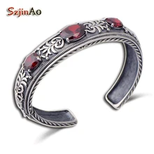 Szjinao, venta al por mayor, procesamiento personalizado, pulsera de plata de ley 925, diseño antiguo de Europa y Estados Unidos, zirconia cúbica