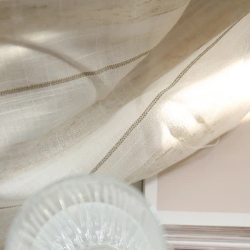 

Stripe cotton hemp window gauze contracted Nordic Europe Style Curtain Cloth