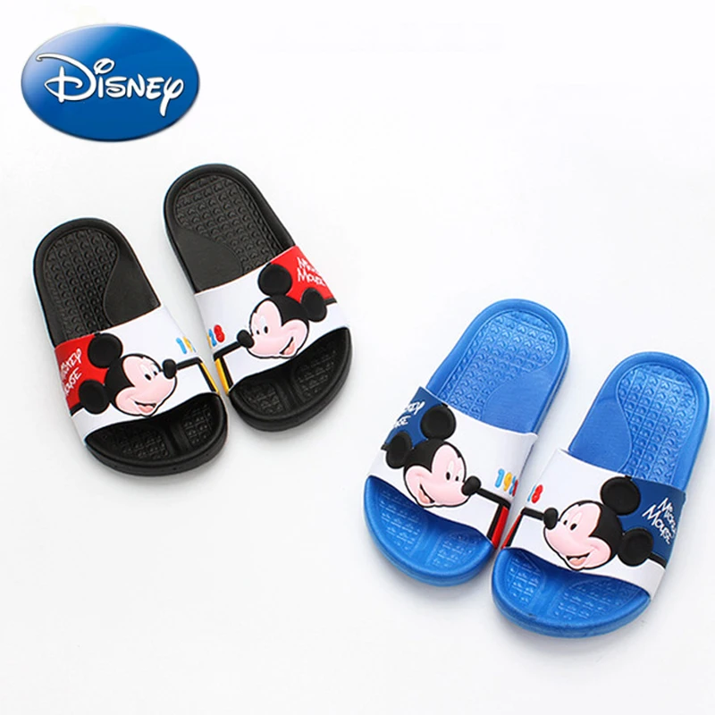 

2019 New Boy Mickey Slippers Disney Flip Flops Minnie Slip Summer Wear-resistant Baby Slippers Kids Flat Sandals Size 26-35
