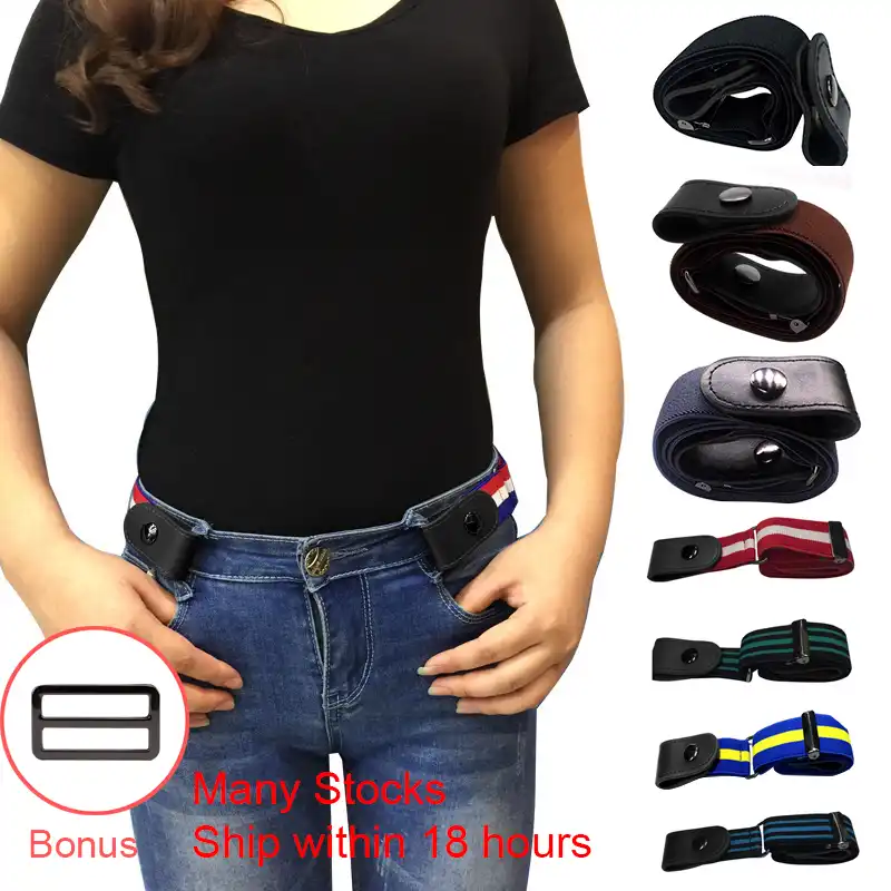 Buckle Free Elastic Belt for Jean Pants Dresses No Buckle Stretch Waist