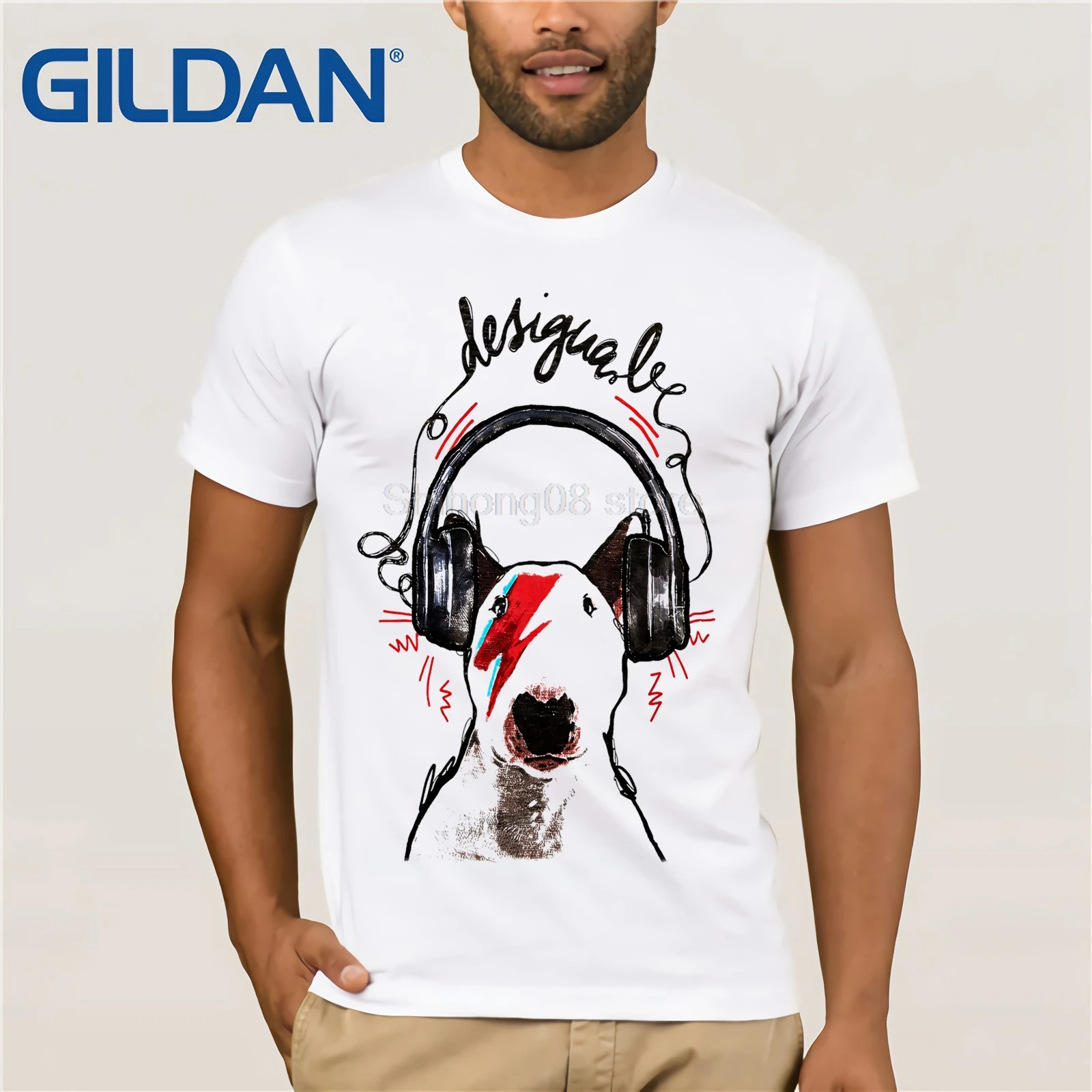 

2019 Mens tshirt English Bull Terrier T Shirt Short Sleeve Funny Tees Cotton Tops T Shirt Clothes Popular T-Shirt