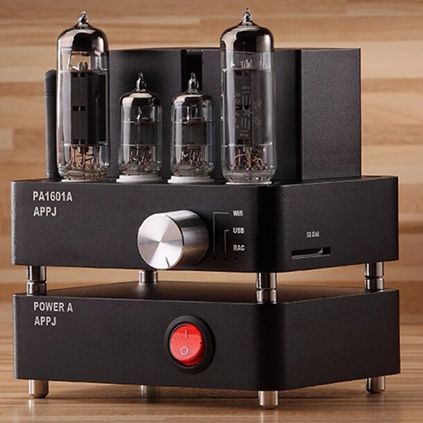

2017 Newest APPJ PA1601A Desktop Tube Amplifiers Smart WIFI SD Card Player 6J1+6P4 Headphone Amplifier Amp