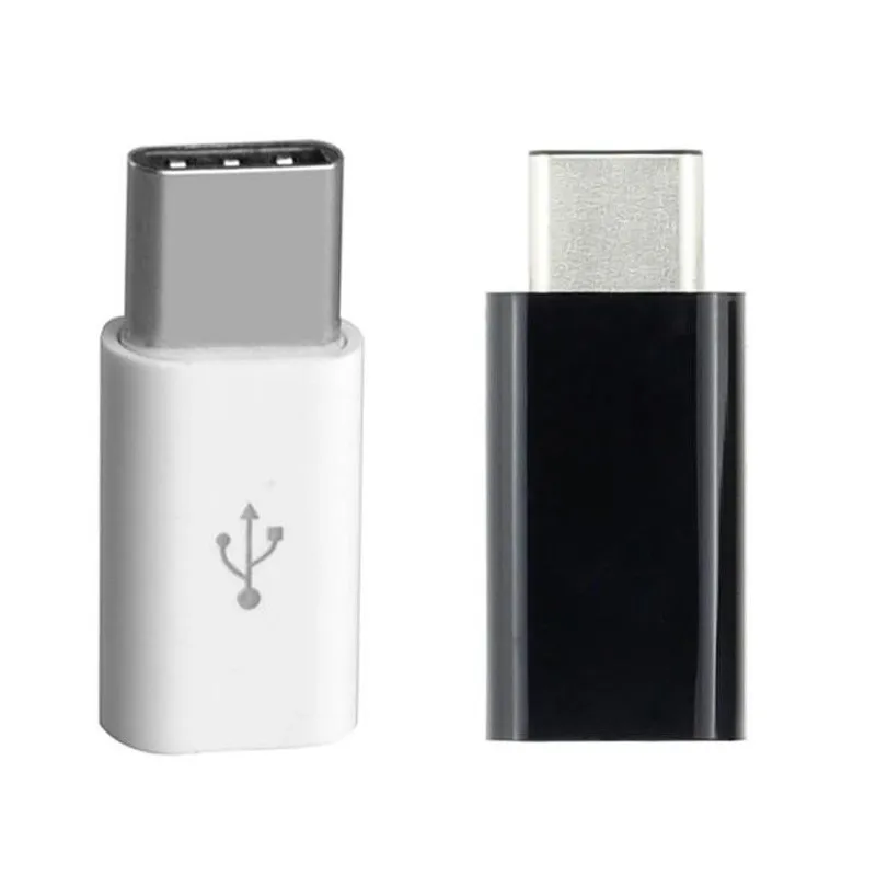 10 шт./лот mi cro USB Женский Тип C Мужской адаптер для Letv Xiaomi mi 5X Oneplus samsung S8 Plus черный/белый
