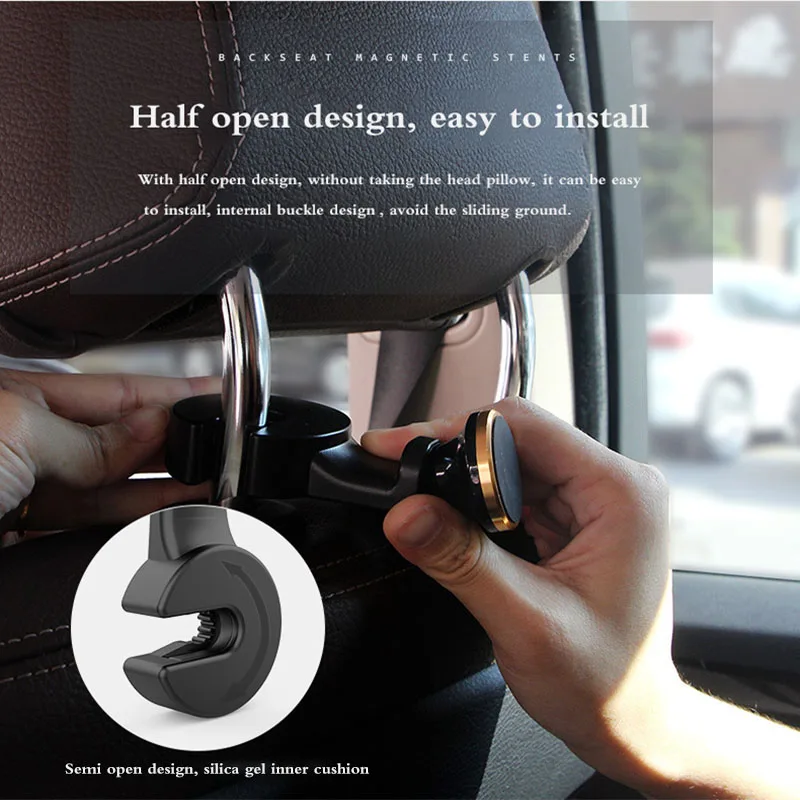 Car Phone Mount Holder Multifunction Car Back Seat Headrest