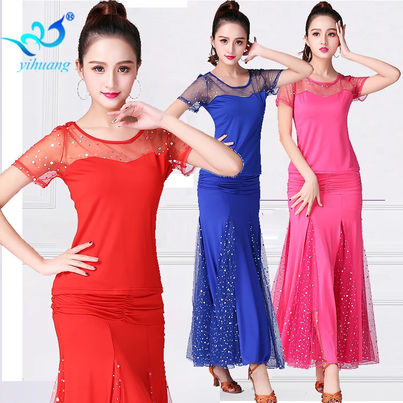 Ladies Ballroom Dance Costume Suit Set Tango Women Modern Standard